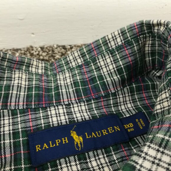 Polo Ralph Lauren Shirt Oxford Long Sleeve Button Down Tartan Plaid Mens 3XB - Picture 4 of 9